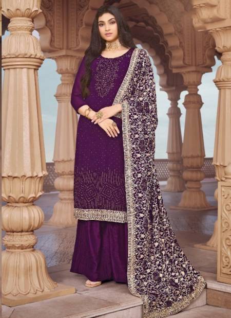 Purple Vouch Naari 6 New Designer Festive Wear Heavy Georgette Salwar Suit Collection 6005